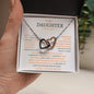 To My Daughter Love Mom - Interlocking Hearts Necklace