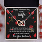 To My Wife Happy Valentine's Day - Interlocking Hearts Necklace