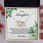 To My Daughter Interlocking Hearts Necklace Love Mom
