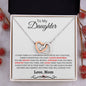 To My Daughter Interlocking Hearts Necklace Love Mom