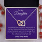 To My Daughter Love Mom - Interlocking Hearts Necklace