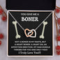 You Give Me a Boner - Interlocking Hearts Necklace