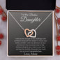 To My Badass Daughter Love Mom- Interlocking Hearts Necklace