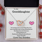 To My Granddaughter Love Grandma - Interlocking Hearts Necklace
