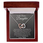 To My Badass Daughter Love Mom- Interlocking Hearts Necklace