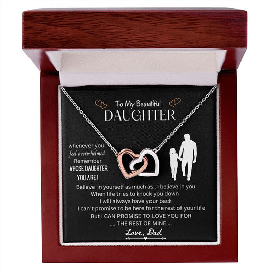 To My Beautiful Daughter - Interlocking Hearts Necklace