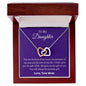 To My Daughter Love Mom - Interlocking Hearts Necklace