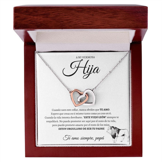 A Mi Hermosa Te Amo Papa - Interlocking Hearts Necklace