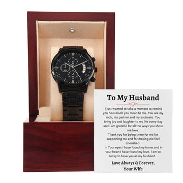 To My Husband - Black Chronograph Watch
