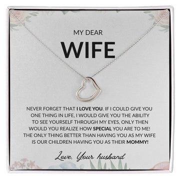 My Dear Wife - Delicate Heart Necklace