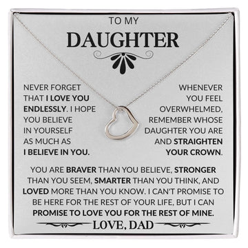 To My Daughter Love Dad - Delicate Heart Necklace