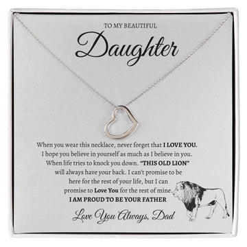 To My Beautiful Daughter Love Dad - Delicate Heart Necklace