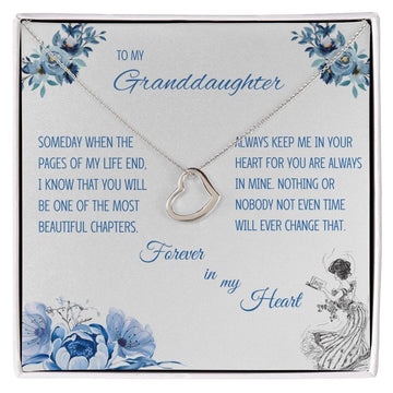 To My Granddaughter - Delicate Heart Necklace