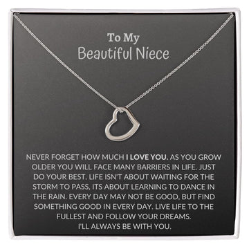 To My Beautiful Niece - Delicate Heart Necklace