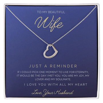 To My Beautiful Wife - Delicate Heart Necklace