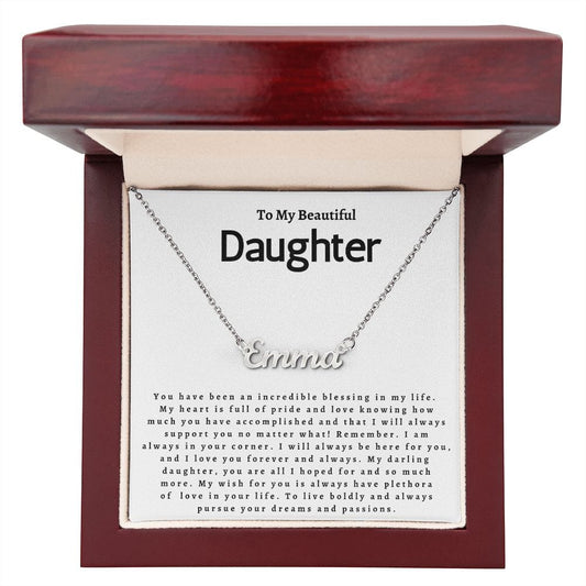 To My Beautiful Daughter - Personalized Name Necklace