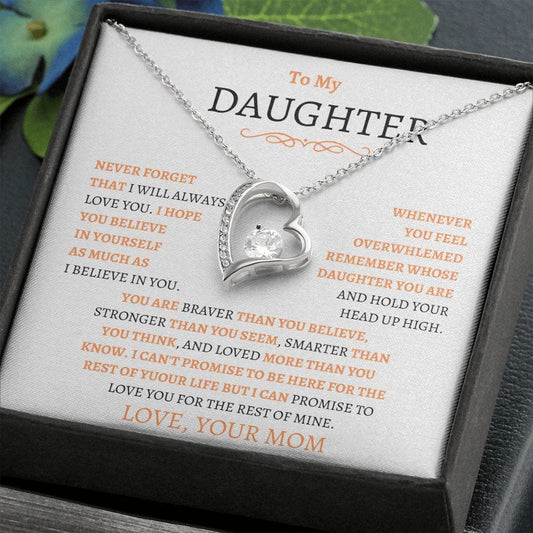 To My Daughter Love Mom - Forever Love Necklace