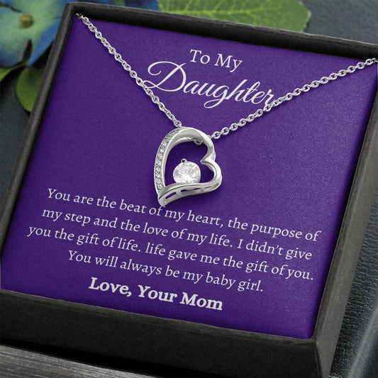 To My Daughter Love Mom - Forever Love Necklace