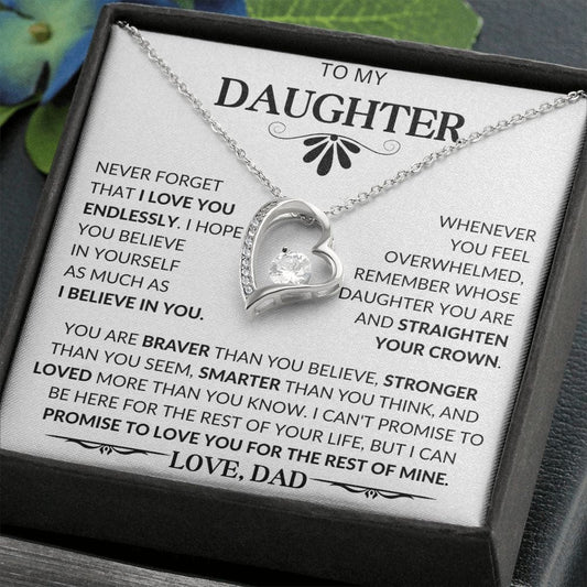 To My Daughter Love Dad - Forever Love Necklace