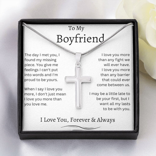 To My Boyfriend Stainless Cross Necklace