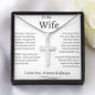 To My Wife Stainless Cross Necklace
