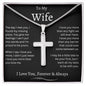 To My Wife Stainless Cross Necklace