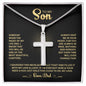 To My Son Love Dad- Cross Necklace