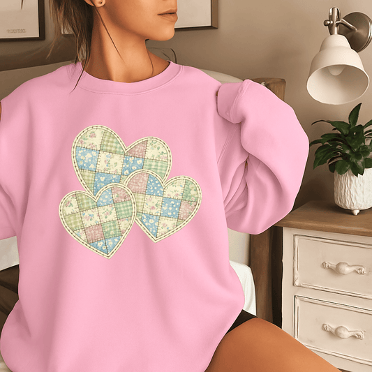 Purrfectly Faux Patched Hearts