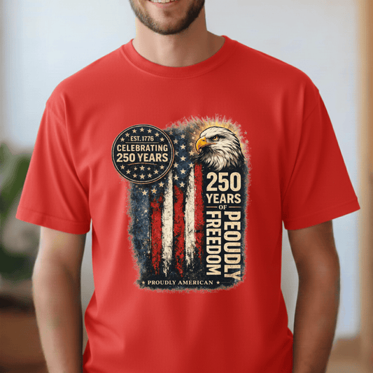250 Years of Freedom Shirt | Patriotic Eagle American Flag 1776–2026 T-Shirt