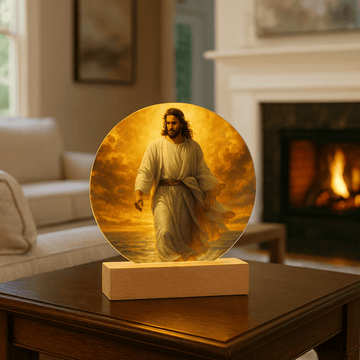 Walk by Faith – Jesus Walking on Water Round Acrylic Plaque