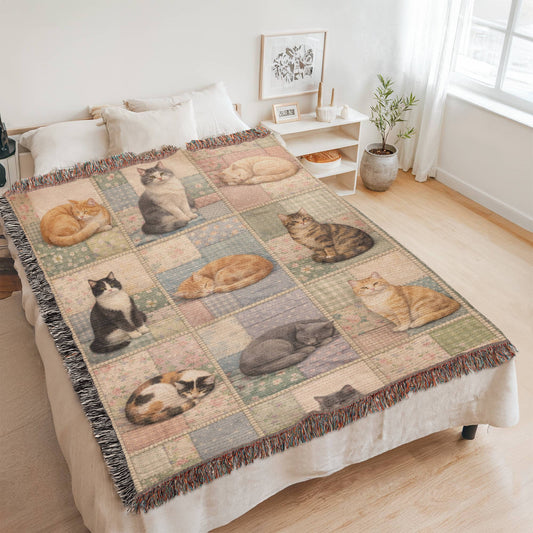 Whiskered Faux Patchwork Blanket