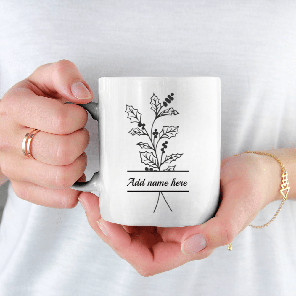 15oz Personalized Holly Mug