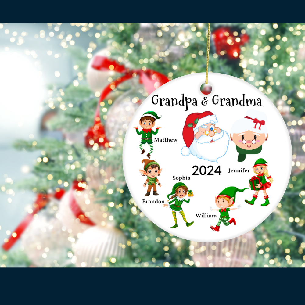 Personalized Grandpa & Grandma Christmas Ornament