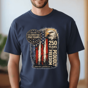 250 Years of Freedom Shirt | Patriotic Eagle American Flag 1776–2026 T-Shirt
