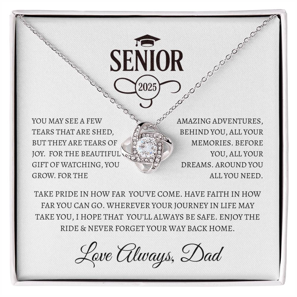 To My Daughter Senior 2025 Love Knot Necklace