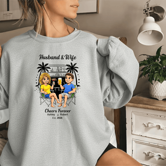 Husband & Wife Cheers to Forever (Caucasian)