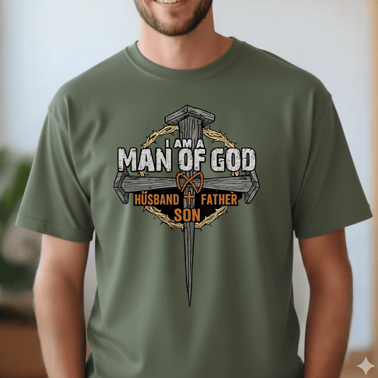 I Am A Man Of God – Husband Father Son T-Shirt