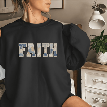 Faith Faux Patchwork Sweatshirt
