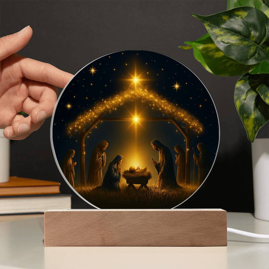 The Night Christ Was Born – LED Nativity Plaque