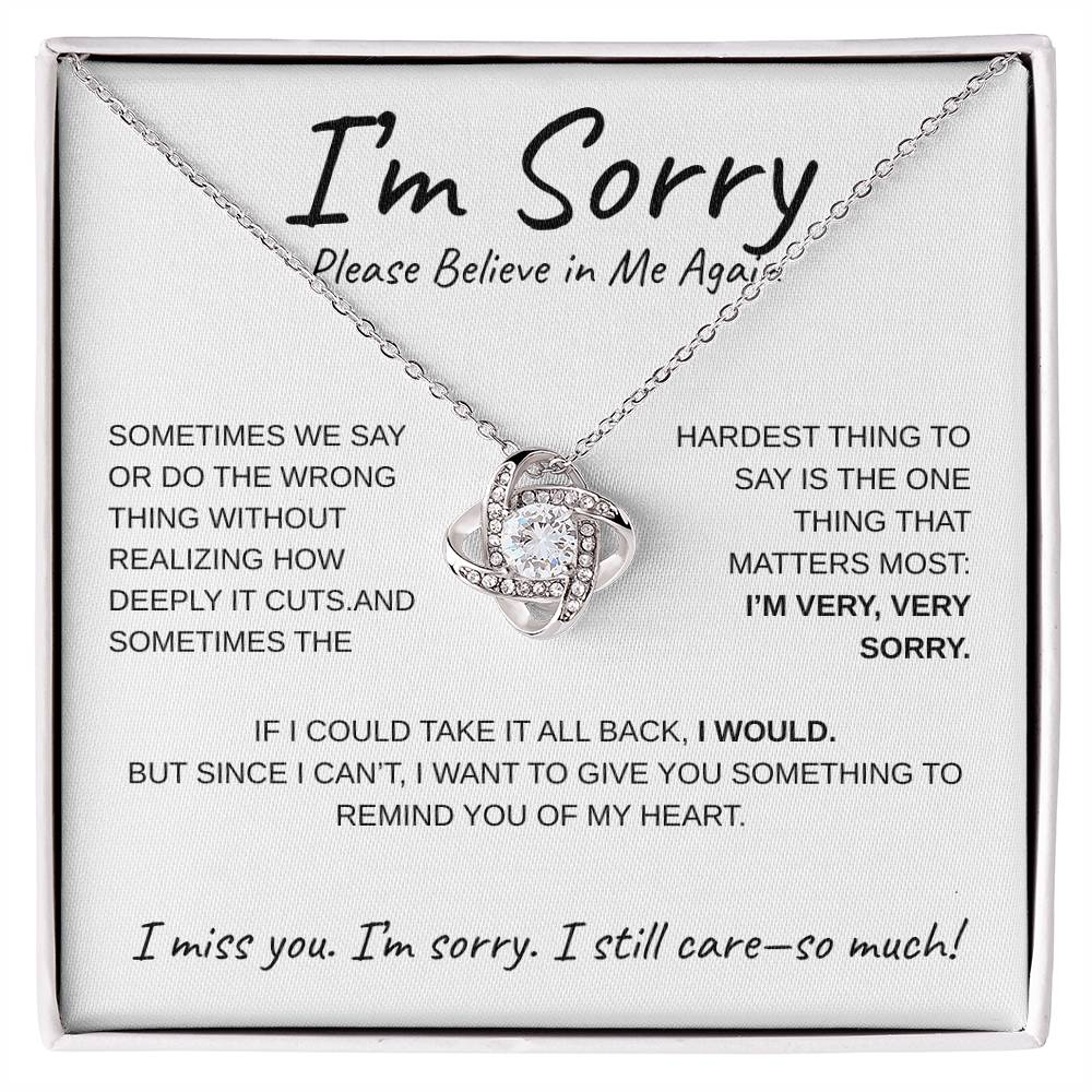 Please Forgive Me – Apology Love Knot Necklace for Her
