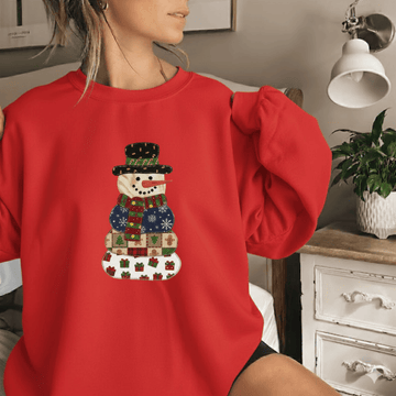 Festive Red Snowman Sweatshirt - Cozy Holiday Wear