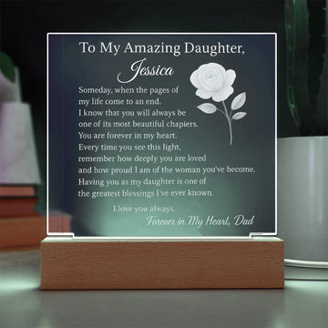 To My Amazing Daughter – Forever in My Heart Personalized Acrylic Plaque from Dad