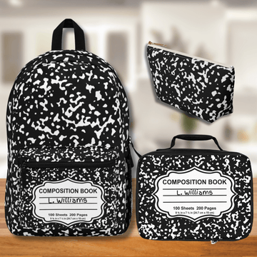 Personalized Black Composition Backpack