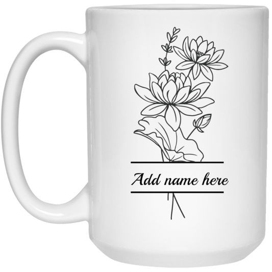 15oz Personalized Narcissus White Mug