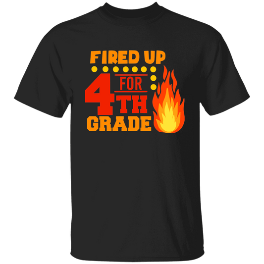 Fired Up For 4th Grade Youth 100% Cotton T-Shirt