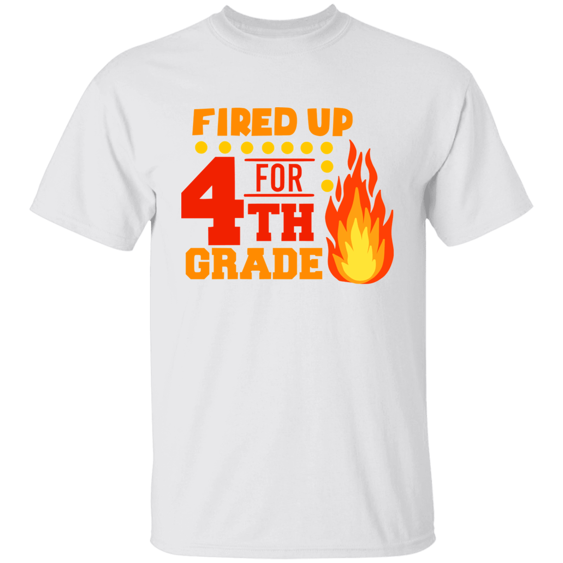 Fired Up For 4th Grade Youth 100% Cotton T-Shirt