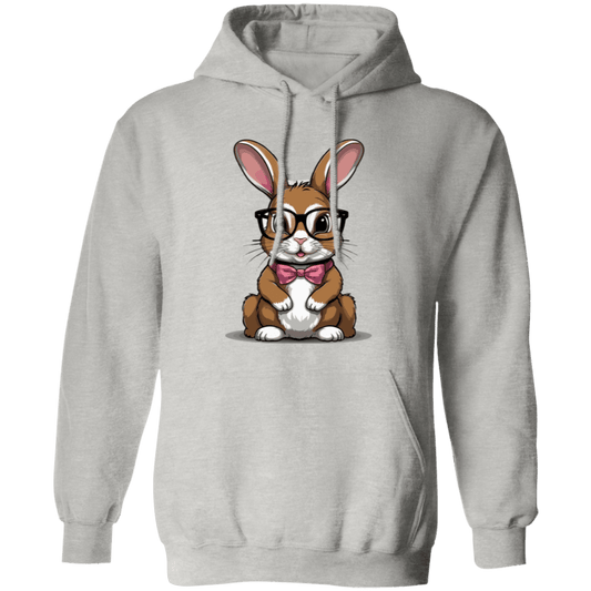 Rabbit with Glasses Pullover Hoodie