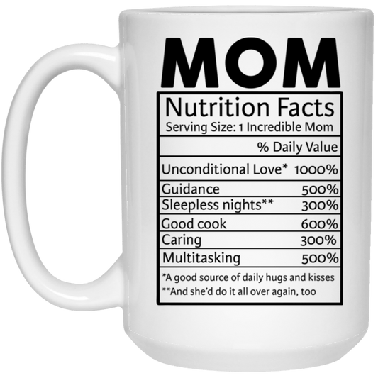 Mom Nutrition Facts 15oz Mug