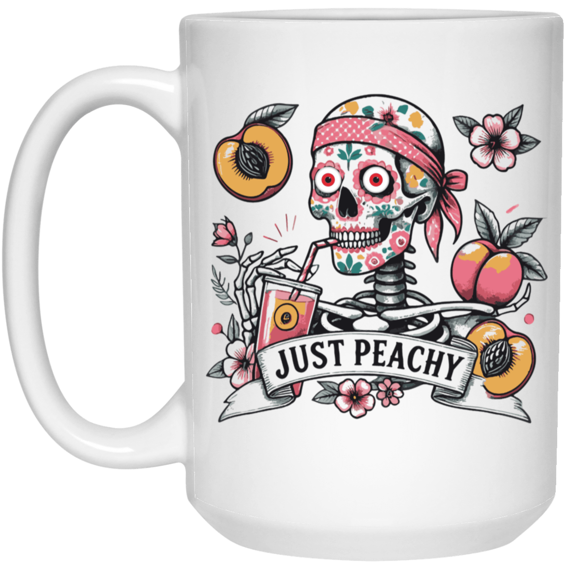 Just Peachy White 15oz Mug