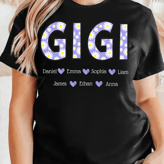 Custom GIGI Daisy Grandkids Mother's Day T-shirt